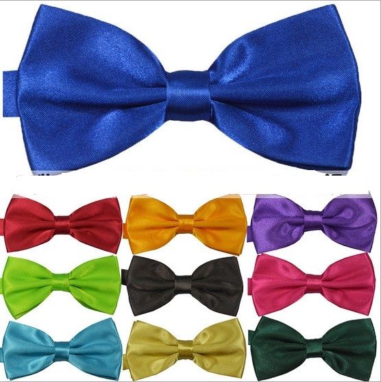 Men Polyester Solid Color Bow Ties Mixed Colors Dropshipping High ...