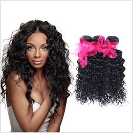 Wholesale - 100% Virgin Brazilian Hair deep Weave unprocessed hair weft 50g/pcs 6pcs/lot 1B# natural Colour dhl free