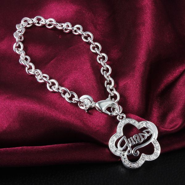 Ofertas 925 prata esterlina flor pingente charme pulseira com zircão mulher moda festa presente de natal 2769690