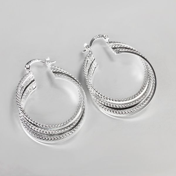 2014 تصميم جديد مجوهرات رخيصة أعلى جودة 925 Sterling Silver Hoop أقراط الأزياء الكلاسيكية Party Style6610077