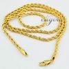 Nya Mode Smycken 4mm Mens Kvinnor 18K Gul Guldfylld Halsband Rope Twisted Chain Free Shipping Gold Smycken DJN86