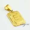 Nya Mode Smycken Mens Womens Square Pendant W "E" Brev 18K Gul Guldfyllda Hängsmycke Halsband Gratis Frakt DJP25