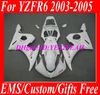 Kit de carénage pour YAMAHA YZFR6 2003 2004 2005 YZF R6 YZF-R6 carrosserie YZF600 R6 03 04 05 ensemble de carénages blanc + 7 cadeaux