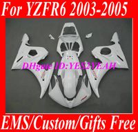 Fairing Body Kit för Yamaha YZFR6 2003 2004 2005 YZF R6 YZF-R6 Bodywork YZF600 R6 03 04 05 Vit Fairings Set + 7 Presenter