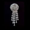 Işıltılı gümüş kaplama berrak rhinestone kristal diamante püsküller düğün broş5944570