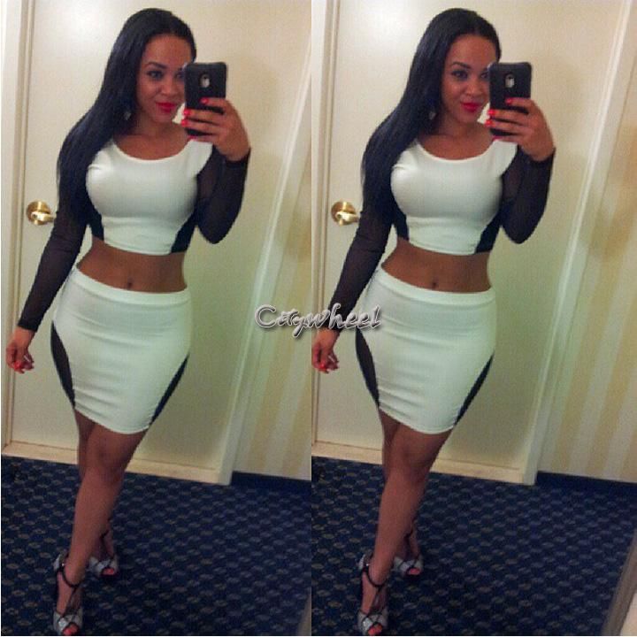 black evening crop top