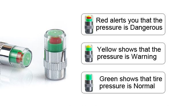 Ferramentas de diagnóstico 24 bar Monitor de alerta de pressão de pneu de carro Indicador de detecção de tampas de haste de válvula de pneu automático Acessórios de carros visíveis5340250