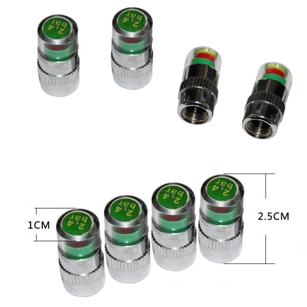 진단 도구 2.4 바 자동차 타이어 압력 경고 모니터 감지 표시기 자동 타이어 밸브 스템 모자 가시 차량 액세서리