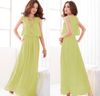 Summer Chiffon Dress Bohemian Women Chiffon Ankle-längd Långa klänningar ärmlös Vest Dress Vestidos Green Black Plus Size XXL