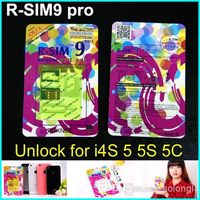 Wholesale Newest R SIM RSIM9 R SIM9 Pro Perfect SIM Unlock Card Official IOS7 ios RSIM for iphone S S C GSM CDMA WCDMA G G gpp