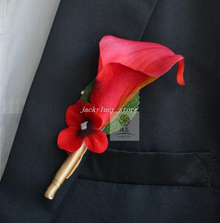Red Calla Lily Corsage or Boutonniere
