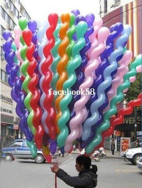 

Wholesale 200Pcs/Lot Screwed Latex Twisting Spiral Balloons Conventional Festival Balloons Wedding Party & Holiday Decoration