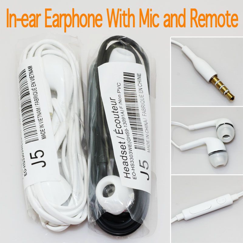 Headphones In-Ear Earphone with Mic and Remote Stereo 3.5mm Headset for Galaxy S7 S6 S5 S4 200pcs/up