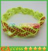Neon Yellow Stitch Softball braided sports headbands for women Basketball, Volleyball Braided Headbands