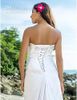 2019 New Design White Chiffon Summer Beach Wedding Dresses 연인 구슬 Ruffle Laceup Sweep Train Backless Sherm Summer DRES1256910