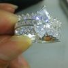 Free shipping wholesale Fahsion jewelry 925 sterling silver white topaz CZ Women wedding Ring gift