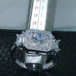 NEW 100% Brand free shipping Fine Jewellery 925 sterling silver white topaz cubic zirconia CZ women wedding Ring size 5/6/7/8/9/10/11/12