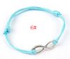 20 stks / partijen Bohemian Style Legering Infinity Charm Armband Handgemaakte Wax Cord Friendship Armband Kerstcadeaus