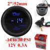 NOIR 2 "52mm VOITURE AUTO MOTEUR NUMÉRIQUE BLEU LED -14 ~ 29 PSI BOOST JAUGE VOITURE AUTO