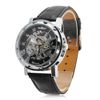 Gewinner Fashion Faux Leder Mechanical Watch Men039s Dekoration Watch Black Band Steampunk Swiss Skeleton Man Uhren Mechanica7095904