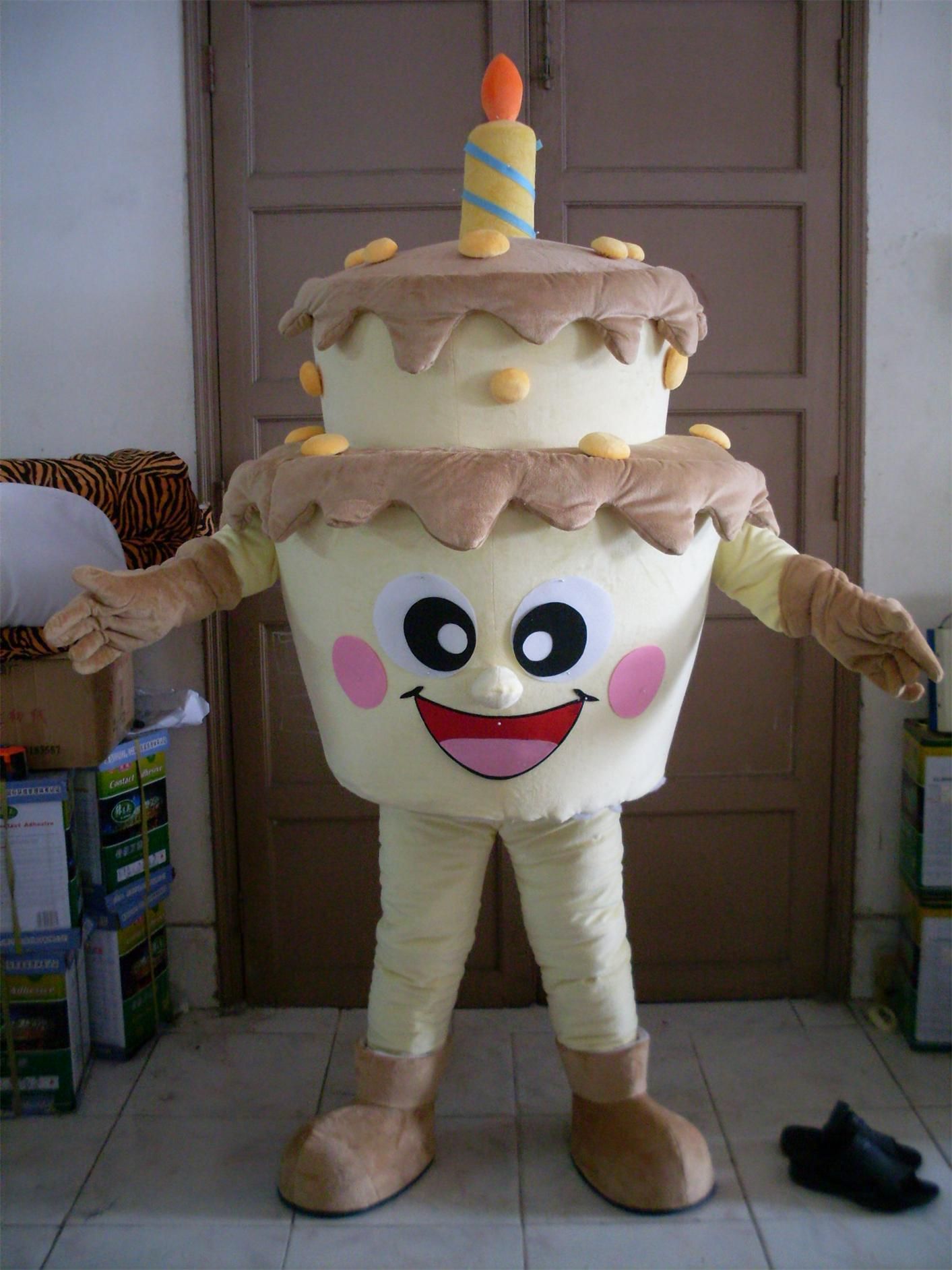 with e Mini Fan Inside the Head WR210 Adult Birthday Cake Mascot with e Mini Fan Inside the Head WR210 Adult Birthday Cake Mascot