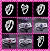 Ventas calientes Moda 925 Anillos de cristal de mosaico de plata esterlina Anillos de la vendimia Tamaño US8 mezcla 9 Estilos 10pcs / lot