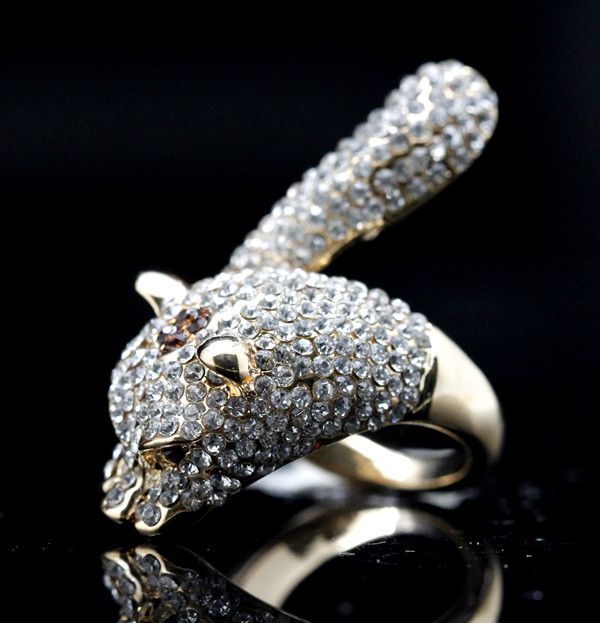 2020 Fashionable Vivid Leopard Ring Real 18K Gold Plated Austrian Crystal Animal Ring Newest
