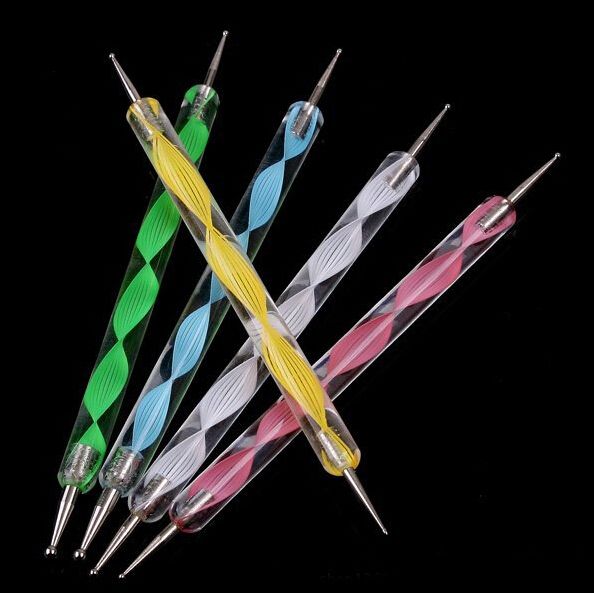 LOT Nail Art Tool Steel Potting Marbleizing Pen Nail Art Paint Pen Decoration Nail Art Manicure T2093271