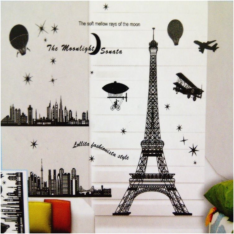 Paris Decals Wall Art paris eiffel tower decoration living room large vinyl wall art Paris Decals Wall Art paris eiffel tower decoration living room large vinyl wall art