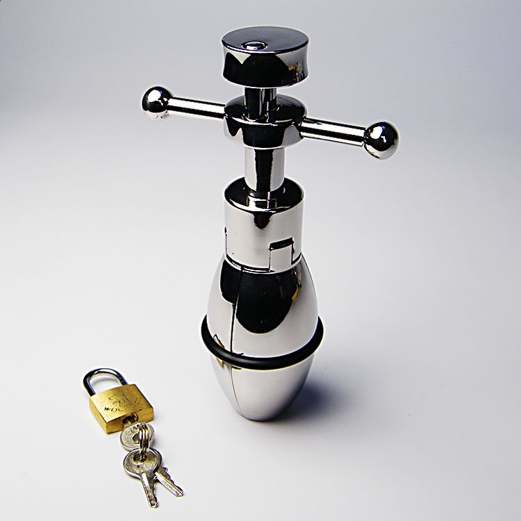 Locking Butt Plug, neueste Desgin Edelstahl 304 Stretching Butplug mit Schloss, Erweiterung Anus Appliance analtoys