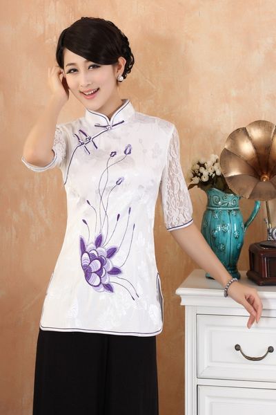 

Бесплатная доставка 2015 Новый Продажа Мандарин воротник топ традиционной китайск