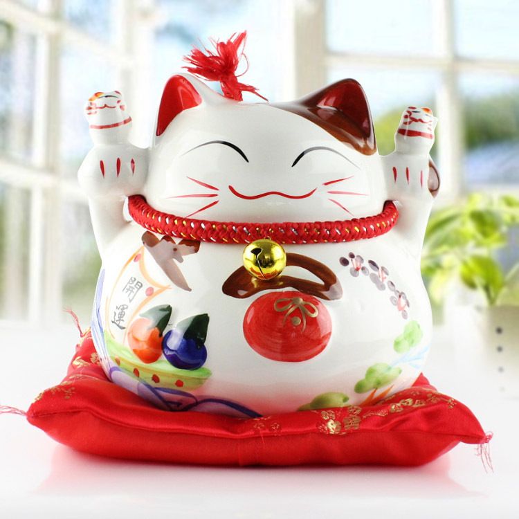 2019 7 Inch Ceramic Crafts Lucky Cat Piggy Bank Edmond Home Furnishing Promotional Gifts Festive