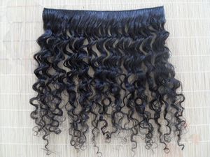 Kinky Curl Weaves 9 PCS의 브라질 처녀 곱슬 머리 씨근 클립 1 세트 가공되지 않은 천연 검은 색 색상 인간 확장은 1 피스로 염색 할 수 있습니다.