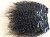 Clipe de trama de cabelo virgem brasileira em canto kinky tecidos não transformados cor negra natural extensões humanas podem ser tingidos 9pcs 1set