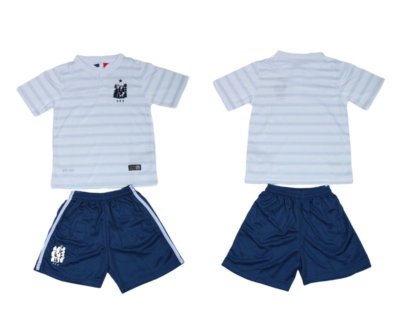 Kids Soccer Jerseys 2014 World Cup France Team White AWAY Jersey Top Thai Quality Customized