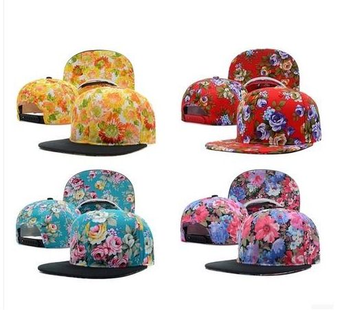 NYA Hundratals blommiga Snapback Kepsar Herr Basket Hip Pop Baseball Keps Justerbar Blomma Snapback hattar hatt