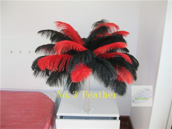 Acheter En Gros 18 20 Pouces Rouge Et Noir Plume D Autruche Pour