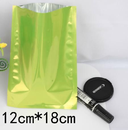 Freies verschiffen 12 * 18 cm 100 teile / los grün Farbige heißsiegel aluminiumfolie tasche Maske Verpackungsbeutel lebensmittel tasche