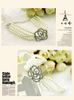 Hot Selling Fashions Becautiful Crystal Rose Flower 4 Layers Pearl Bracelet Free Shipping with tracking number