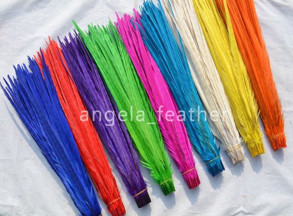 

Whole ale 100pc color 20 22inch 50 55cm mixed color ringneck phea ant tail feather