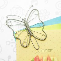 A28 Butterfly-Big Paper / Note Clip Praktisk Novelty Creative Stainless Wire Handgjorda Konsthantverk Bröllop Födelsedag Hem Office Present Present