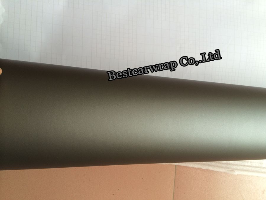 Metallic Matt Gray Gunmetal Gray Vinyl Car Wrapping Film met luchtafvoer Auto -stickers Foile Wikkelgrootte: 1,52*30m Roll gratis verzending