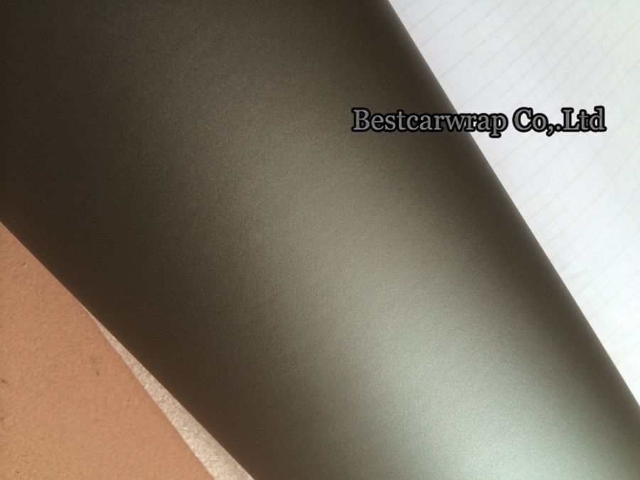 Film d'emballage de voiture en vinyle gris métallisé gris mat avec drain d'air Autocollants de voiture Foile Wrapping Taille: 1.52 * 30m Rouleau Livraison gratuite