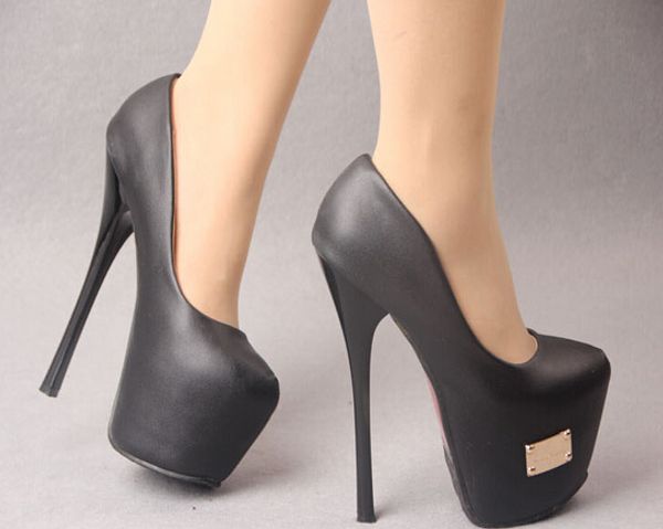 

2017 NEW women's autumn shoes single shoes platform thin heels 16cm ultra high heels fashion White wedding shoes women's pumps 34-39 k1063