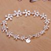 Fashion 925 Silver Bracelet Jewelry Stars Moon Musical Note Lock Squares Ball Charm Wide Bracelet Hot Women's Best Gift Free shipping
