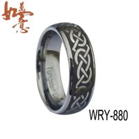 Wholesale NEW ARRIVALS Domed Black Laser Celtic Tungsten Carbide Ring for Men mm width item NO WRY