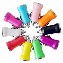 1000pcs/lot Colourful Bullet Mini USB Car Charger Universal Adapter for iphone 4 5 5S 6 6S 7 7plus Cell Phone PDA MP3 MP4