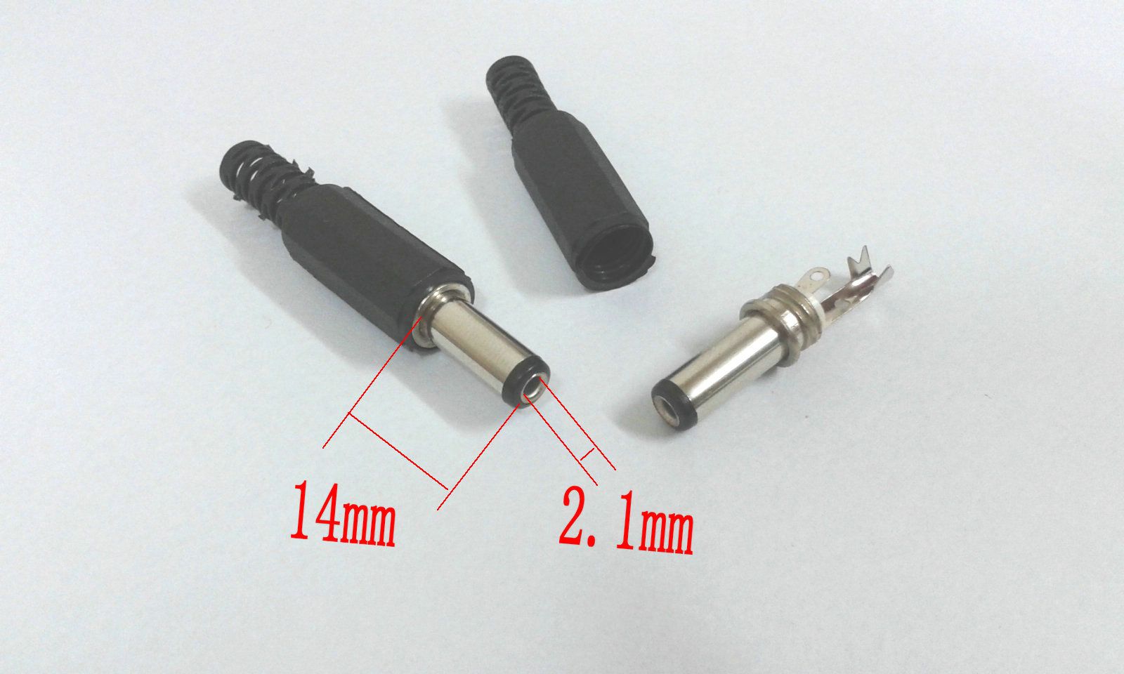 5.5mm x 2.1mm mannelijke DC Power Plug Jack-adapterconnector