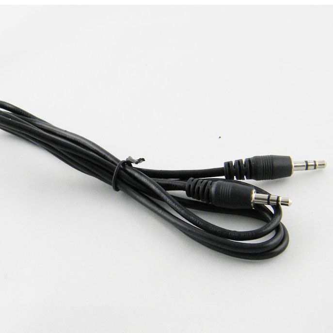 100 pçs / lote atacado 3.5mm pin para 3.5mm pin stero cabo de áudio fone de ouvido jack cor preta