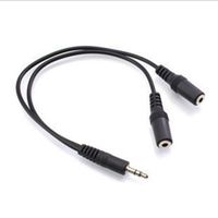 100pcs lot 3. 5mm one Male to two Female Audio conversion cab...